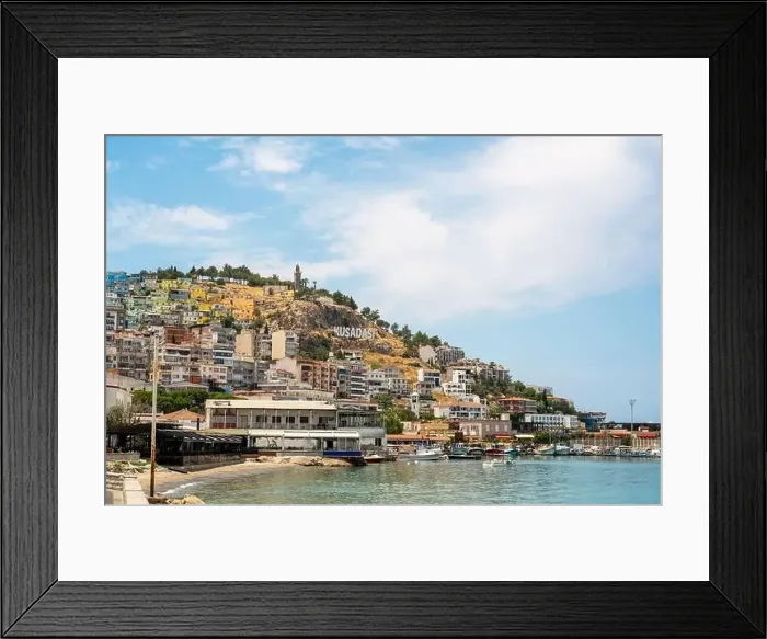 Framed Print : The coastline of Kusadasi in Aydin province on a sunny day Framed Print : The coastline of Kusadasi in Aydin province on a sunny day