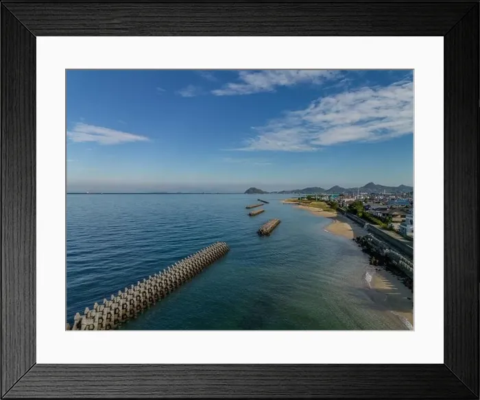 Framed Print : Aerial Image of the Ehime Coastline, between Matsuyama and Imabari Framed Print : Aerial Image of the Ehime Coastline, between Matsuyama and Imabari