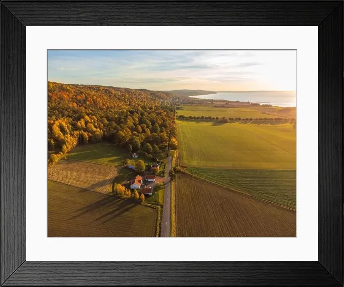 Framed Print : Typical swedish countryside landscape in autumn colors Framed Print : Typical swedish countryside landscape in autumn colors