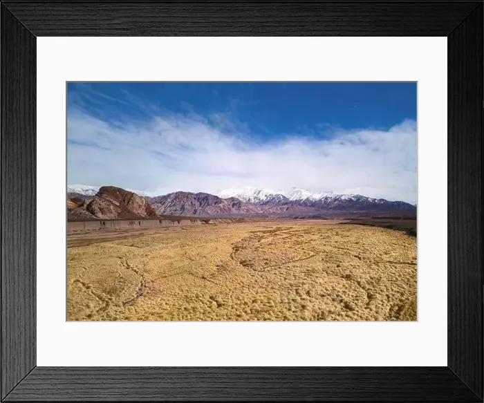 Framed Print : Mendoza River across the steppes by the Andes mountains near Uspallata, Argentina