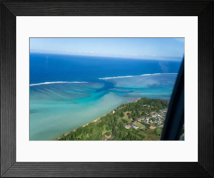 Framed Print : A mesmerizing aerial view of Mauritius's iconic underwater waterfalls Framed Print : A mesmerizing aerial view of Mauritius's iconic underwater waterfalls