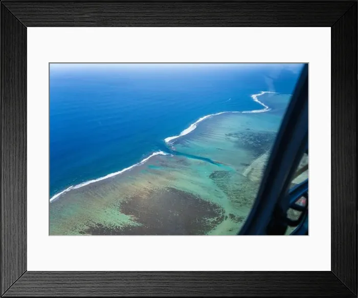Framed Print : A mesmerizing aerial view of Mauritius's iconic underwater waterfalls Framed Print : A mesmerizing aerial view of Mauritius's iconic underwater waterfalls