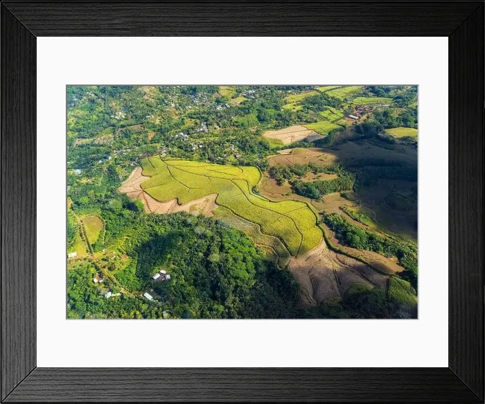 Framed Print : A stunning aerial view of the Seven Colored Earths of Chamarel Framed Print : A stunning aerial view of the Seven Colored Earths of Chamarel