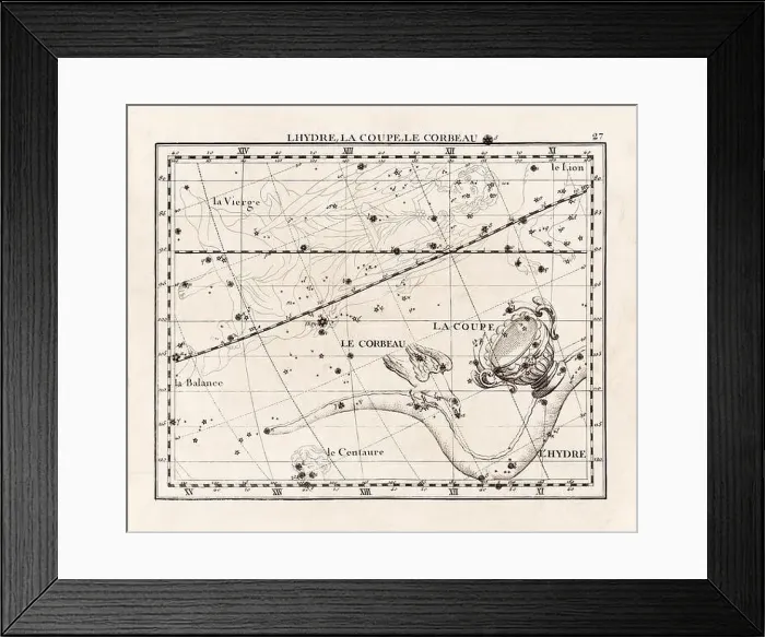Framed Print : Vintage constellation illustration from the early 18th century Framed Print : Vintage constellation illustration from the early 18th century