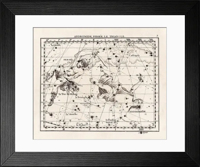 Framed Print : Vintage constellation illustration from the early 18th century Framed Print : Vintage constellation illustration from the early 18th century