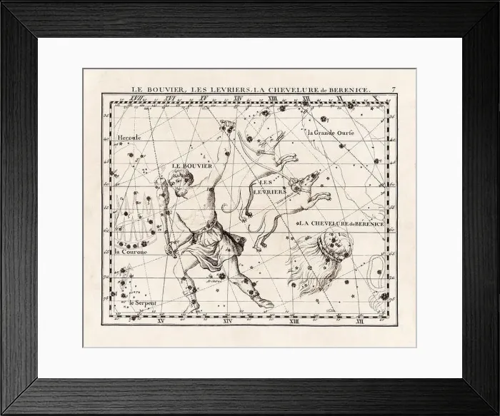 Framed Print : Vintage constellation illustration from the early 18th century Framed Print : Vintage constellation illustration from the early 18th century