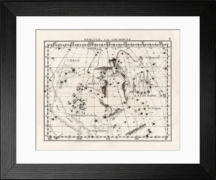Framed Print : Vintage constellation illustration from the early 18th century Framed Print : Vintage constellation illustration from the early 18th century