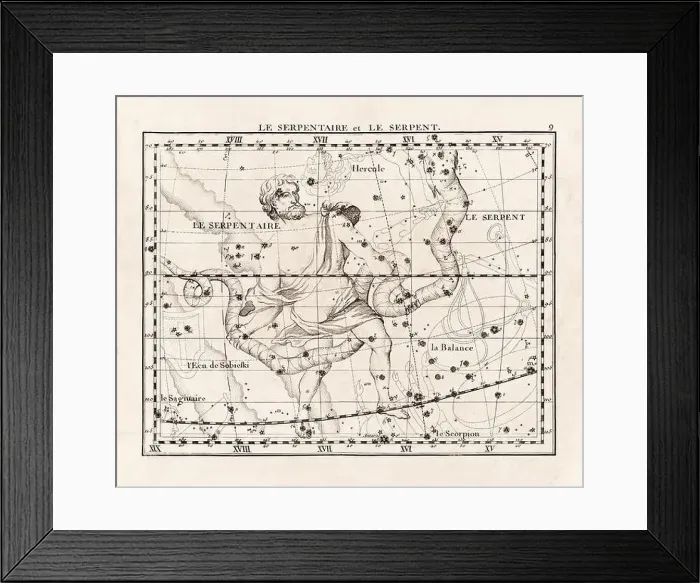 Framed Print : Vintage constellation illustration from the early 18th century Framed Print : Vintage constellation illustration from the early 18th century