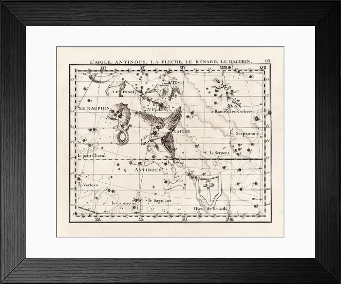 Framed Print : Vintage constellation illustration from the early 18th century Framed Print : Vintage constellation illustration from the early 18th century