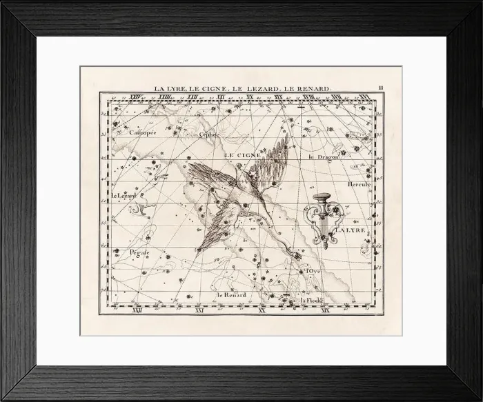 Framed Print : Vintage constellation illustration from the early 18th century Framed Print : Vintage constellation illustration from the early 18th century