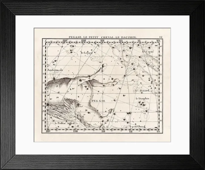 Framed Print : Vintage constellation illustration from the early 18th century Framed Print : Vintage constellation illustration from the early 18th century