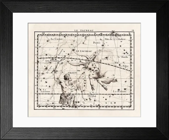 Framed Print : Vintage constellation illustration from the early 18th century Framed Print : Vintage constellation illustration from the early 18th century