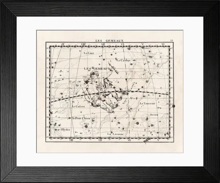 Framed Print : Vintage constellation illustration from the early 18th century Framed Print : Vintage constellation illustration from the early 18th century