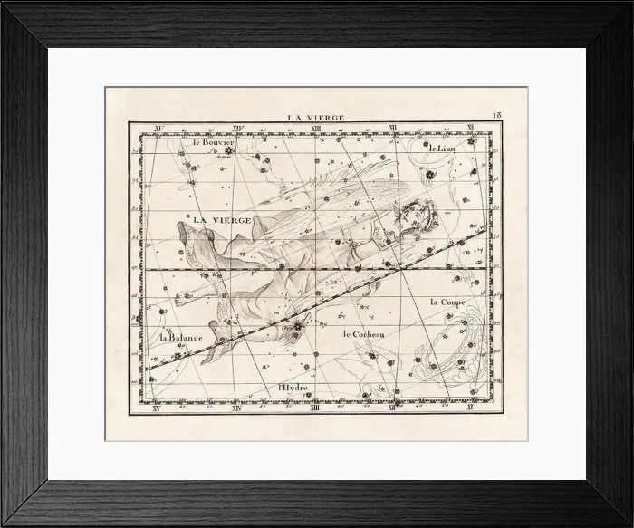 Framed Print : Vintage constellation illustration from the early 18th century Framed Print : Vintage constellation illustration from the early 18th century
