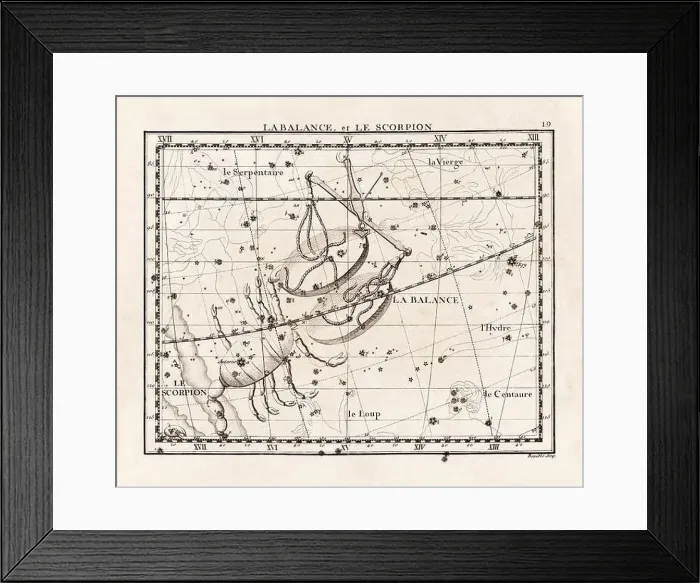 Framed Print : Vintage constellation illustration from the early 18th century Framed Print : Vintage constellation illustration from the early 18th century