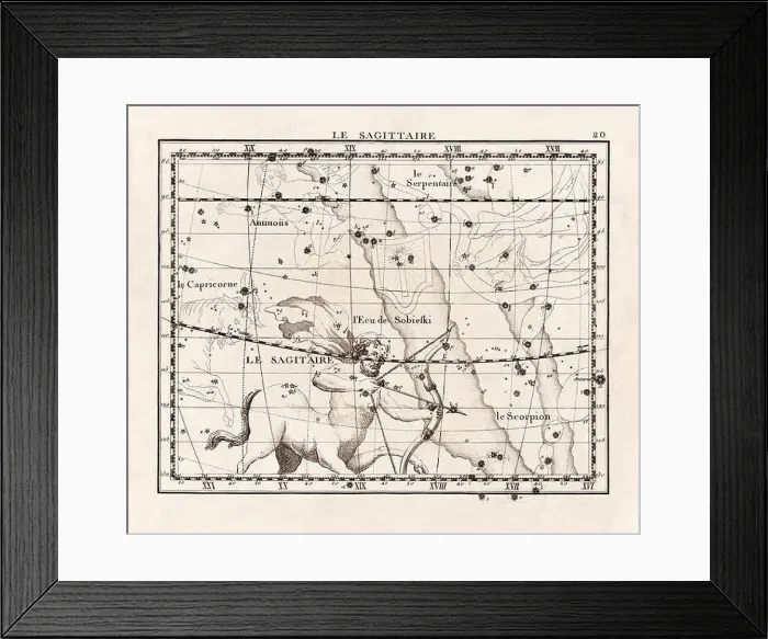 Framed Print : Vintage constellation illustration from the early 18th century Framed Print : Vintage constellation illustration from the early 18th century