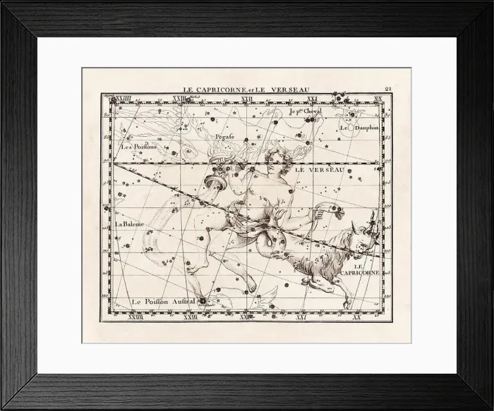 Framed Print : Vintage constellation illustration from the early 18th century Framed Print : Vintage constellation illustration from the early 18th century