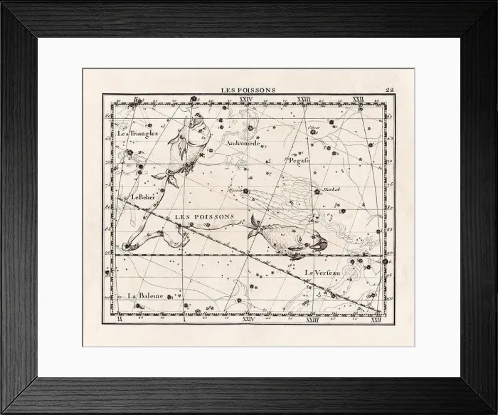 Framed Print : Vintage constellation illustration from the early 18th century Framed Print : Vintage constellation illustration from the early 18th century