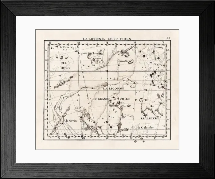 Framed Print : Vintage constellation illustration from the early 18th century Framed Print : Vintage constellation illustration from the early 18th century
