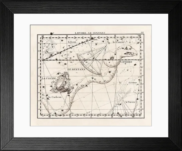 Framed Print : Vintage constellation illustration from the early 18th century Framed Print : Vintage constellation illustration from the early 18th century