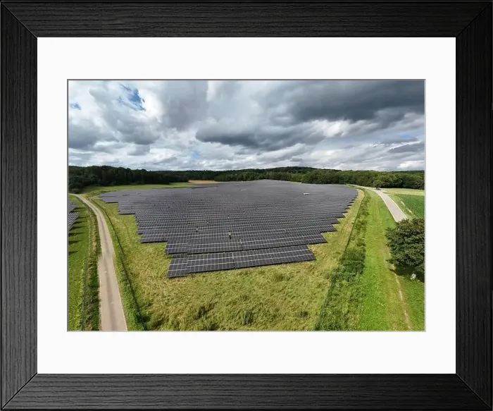Framed Print : Field with solar panels in Baden Wuerttemberg in summer Framed Print : Field with solar panels in Baden Wuerttemberg in summer
