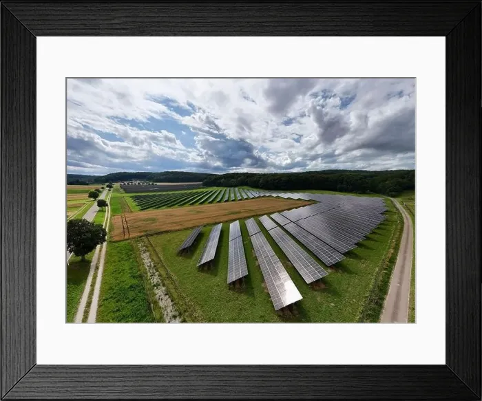 Framed Print : Field with solar panels in Baden Wuerttemberg in summer Framed Print : Field with solar panels in Baden Wuerttemberg in summer