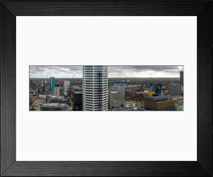 Framed Print : Aerial image Birmingham skyline featuring the Octagon Tower under construction Framed Print : Aerial image Birmingham skyline featuring the Octagon Tower under construction