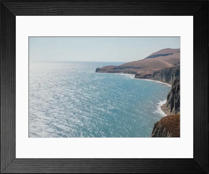 Framed Print : Scenery On Top Mountain Sea Waves Shore Rocks Framed Print : Scenery On Top Mountain Sea Waves Shore Rocks