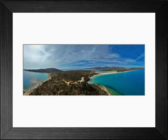 Framed Print : Aerial view of Capo Carbonara peninsula in southern Sardinia Framed Print : Aerial view of Capo Carbonara peninsula in southern Sardinia