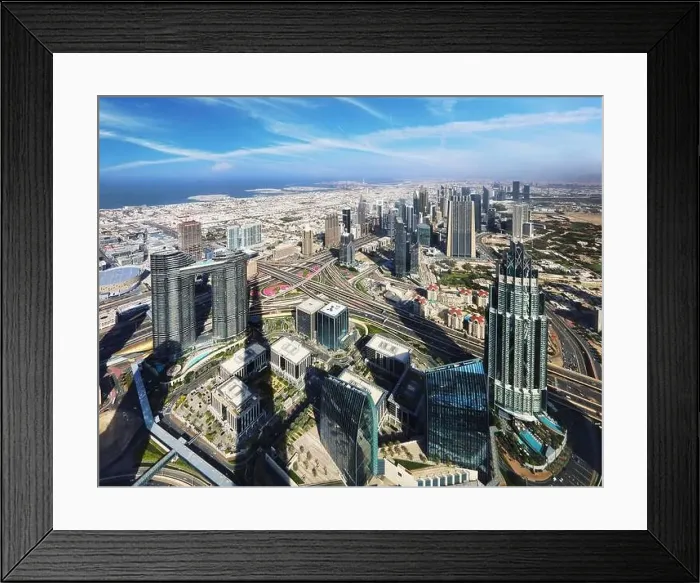 Framed Print : Dubai arial skyline, United Arab Emirates Framed Print : Dubai arial skyline, United Arab Emirates
