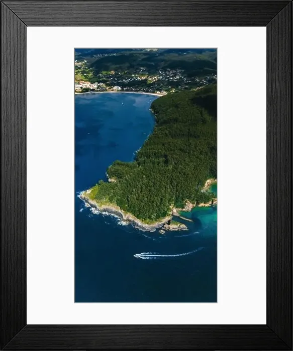 Framed Print : Stunning drone shot capturing the vibrant landscapes of Galicia Framed Print : Stunning drone shot capturing the vibrant landscapes of Galicia