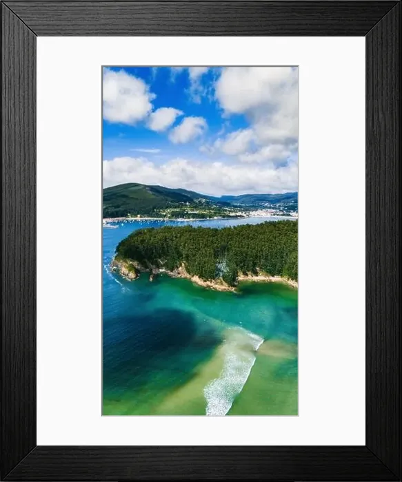 Framed Print : An image captured by a drone showing the contrast between the crystal clear waters Framed Print : An image captured by a drone showing the contrast between the crystal clear waters