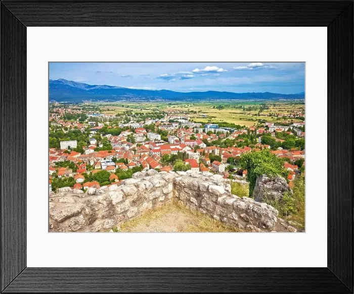 Framed Print : Town of Sinj view from historic fortress, Dalmatia Hinterland region of Croatia Framed Print : Town of Sinj view from historic fortress, Dalmatia Hinterland region of Croatia