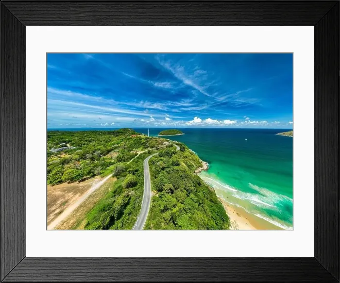 Framed Print : Beautiful sea summer landscape in high travel season in Thailand Framed Print : Beautiful sea summer landscape in high travel season in Thailand