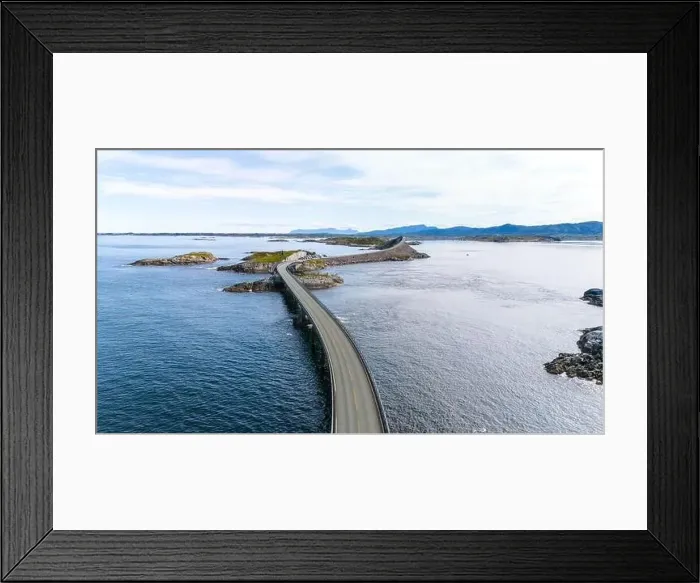 Framed Print : An aerial view of the Atlantic Road in Norway Framed Print : An aerial view of the Atlantic Road in Norway