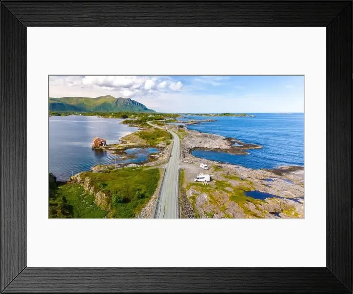 Framed Print : An aerial view of the Atlantic Road in Norway Framed Print : An aerial view of the Atlantic Road in Norway