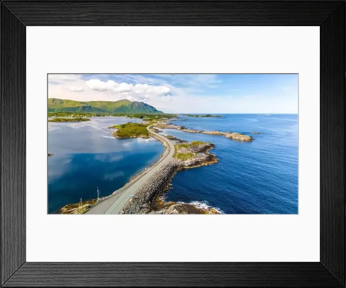 Framed Print : An aerial view of the Atlantic Road in Norway Framed Print : An aerial view of the Atlantic Road in Norway
