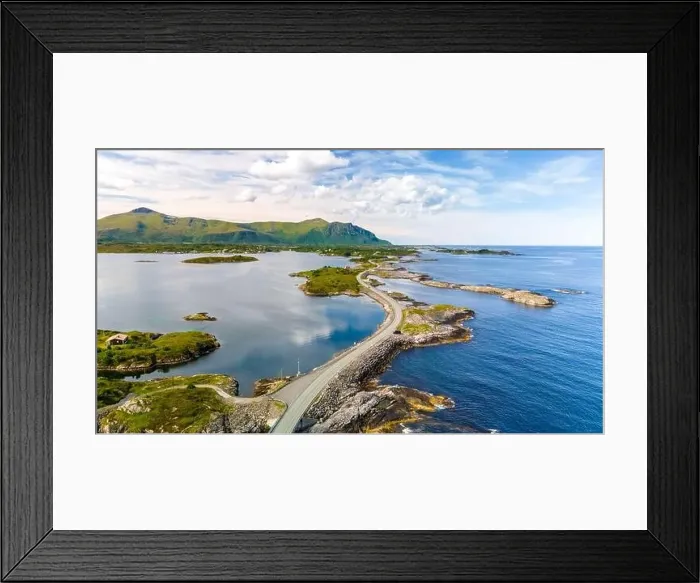 Framed Print : An aerial view of the Atlantic Road in Norway Framed Print : An aerial view of the Atlantic Road in Norway