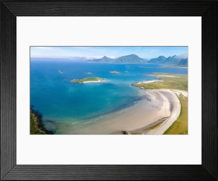 Framed Print : aerial view of a long, sandy beach in Norway Framed Print : aerial view of a long, sandy beach in Norway