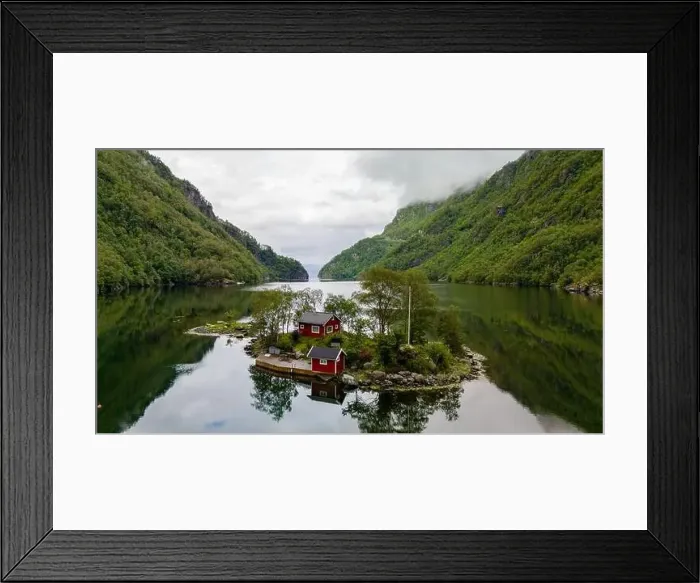 Framed Print : A small island nestled in a Norwegian fjord Framed Print : A small island nestled in a Norwegian fjord