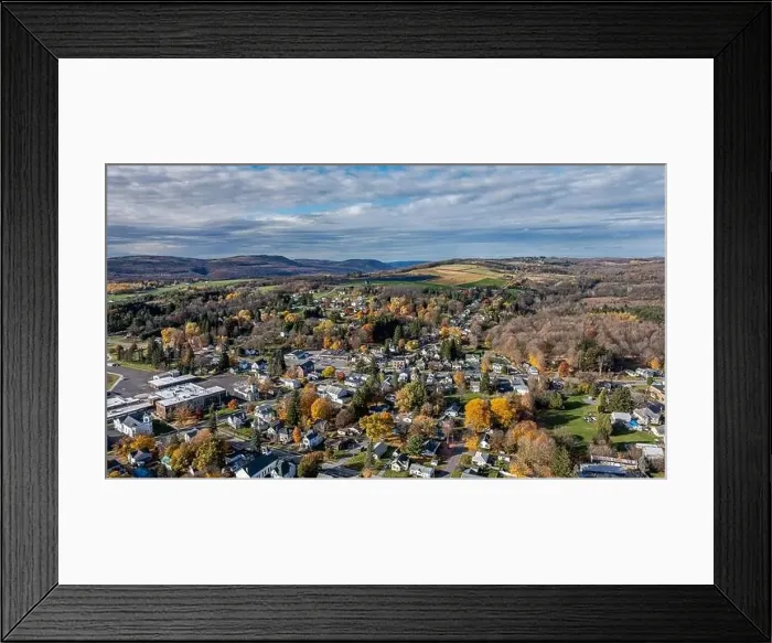 Framed Print : Aerial photo of fall foliage surrounding the Village of Tully, Onondaga County, New York State, October 2024 Framed Print : Aerial photo of fall foliage surrounding the Village of Tully, Onondaga County, New York State, October 2024