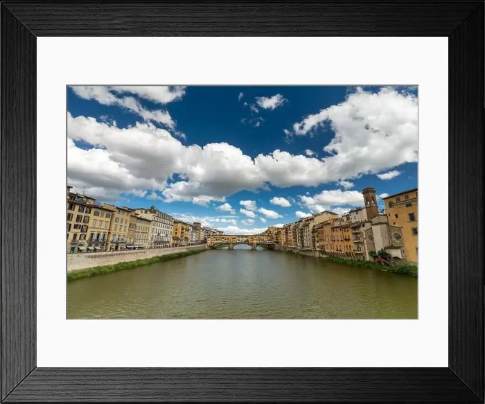 Framed Print : Florence, Italy - May 31, 2024: Ponte Vecchio bridge on Arno river Framed Print : Florence, Italy - May 31, 2024: Ponte Vecchio bridge on Arno river