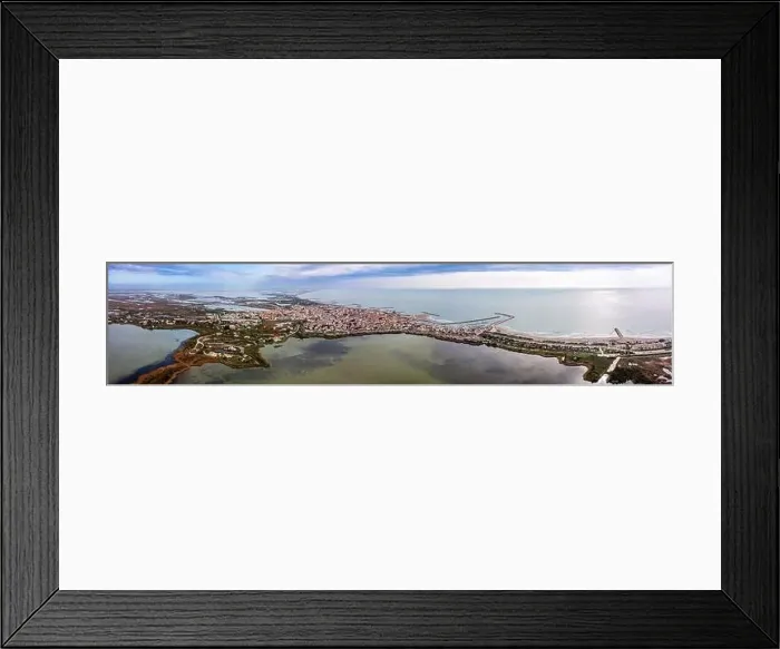 Framed Print : Aerial view of the town of Saintes Maries de la Mer, in the Bouches du Rhône, in Provence, France Framed Print : Aerial view of the town of Saintes Maries de la Mer, in the Bouches du Rhône, in Provence, France