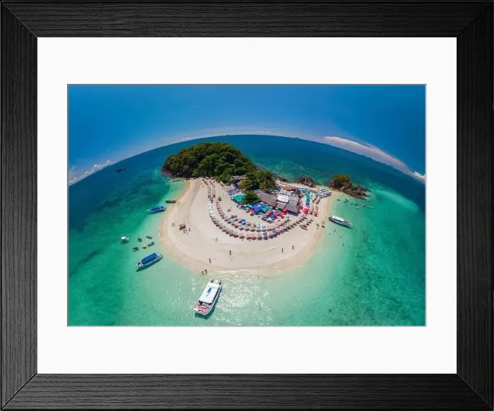Framed Print : Koh Khai island Aerial drone view beautiful coral reefs and white sand beach, Phuket, Thailand Framed Print : Koh Khai island Aerial drone view beautiful coral reefs and white sand beach, Phuket, Thailand