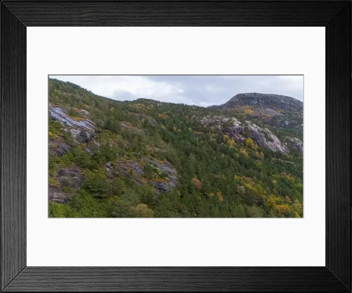 Framed Print : A scenic view of a mountainous landscape featuring lush green forests Framed Print : A scenic view of a mountainous landscape featuring lush green forests