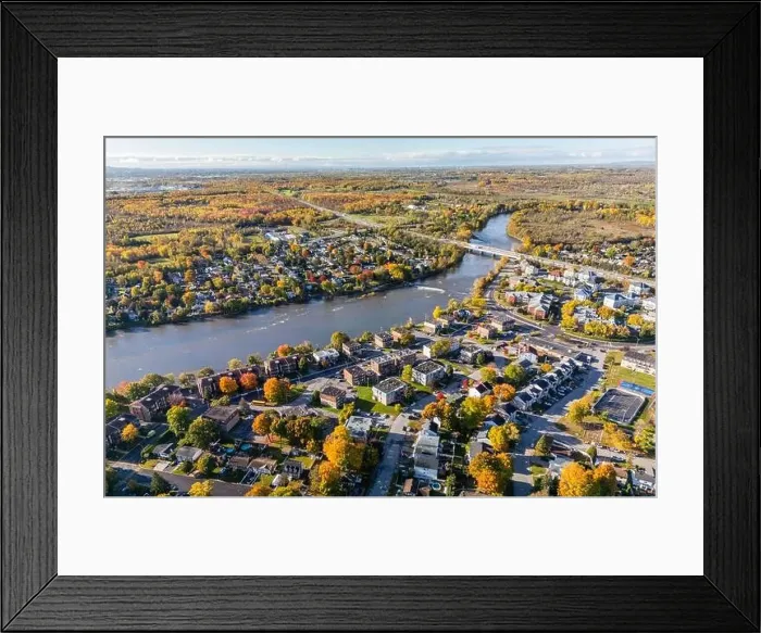 Framed Print : Aerial view of Laval and Terrebonne in Quebec, Canada Framed Print : Aerial view of Laval and Terrebonne in Quebec, Canada