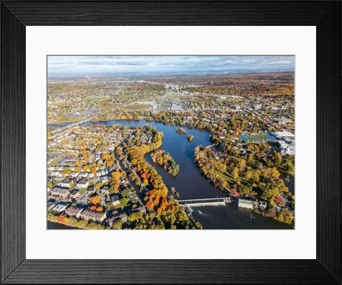 Framed Print : Aerial view of Laval and Terrebonne in Quebec, Canada Framed Print : Aerial view of Laval and Terrebonne in Quebec, Canada
