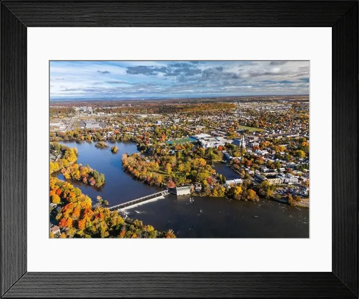 Framed Print : Aerial view of Laval and Terrebonne in Quebec, Canada Framed Print : Aerial view of Laval and Terrebonne in Quebec, Canada
