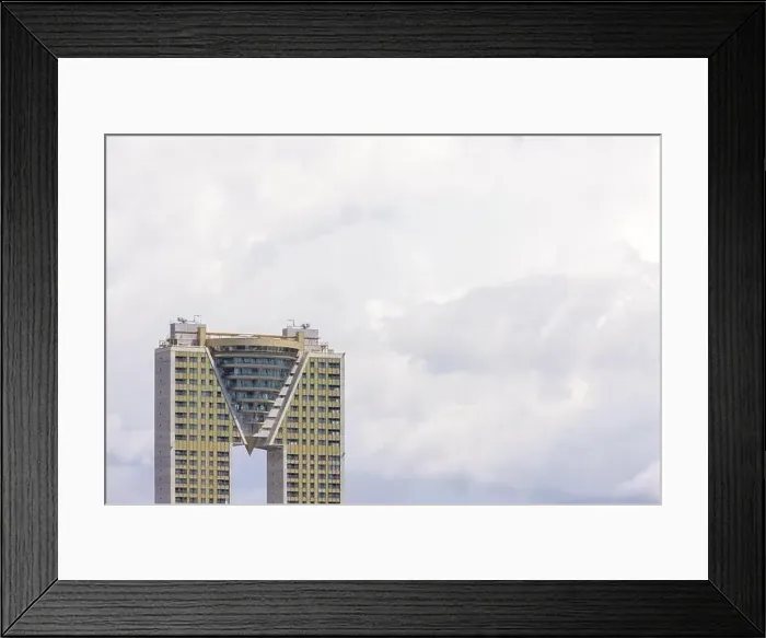 Framed Print : Aerial photo of the beautiful town of Benidorm in Spain showing the high rise buildings