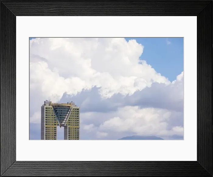 Framed Print : Aerial photo of the beautiful town of Benidorm in Spain showing the high rise buildings Framed Print : Aerial photo of the beautiful town of Benidorm in Spain showing the high rise buildings